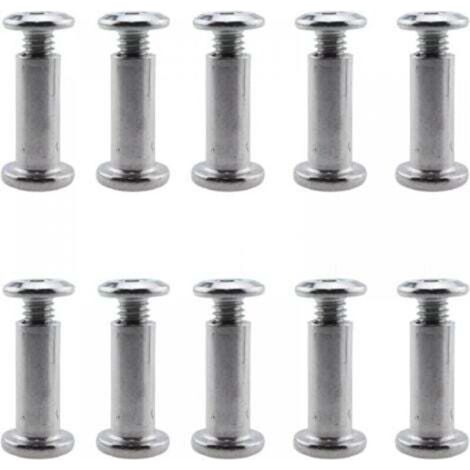 Set of M6, 25mm, 10-piece furniture capped bolts and nuts, hexagonal socket head screws, suitable for cabinet furniture boards and worktops