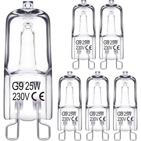 Ampoule halogène G9 - Marque - 25W - Intensité variable - Blanc chaud - Angle de faisceau 360° (1/4)
