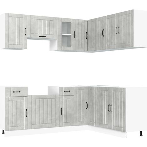 Maison Exclusive - Set Mobili da Cucina 11 pz Lucca Grigio Cemento in Truciolato