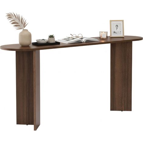 Konsole Cercino, eine Ablage, Tragfähigkeit 25 kg, Ablagefarbe Braun, 150x35x75h cm Nussbaum