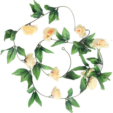 Faux Rosier 2.4m Ivy de Roses Artificielles Garland Soie et Plastique pour Mariage Décoration Champagne Mural Porte Swing Chaises