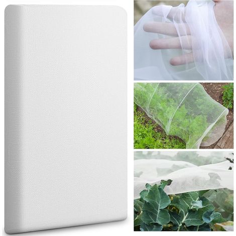Filet de protection pour légumes, légumes, fleurs, jardin, verger, 2 x 5 m, à mailles fines, filet de protection contre les oiseaux, le jardin, le potager, blanc