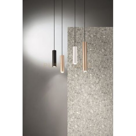 SOSPENSIONE FILO PICCOLA NERO H.25CM D.5,5CM 1 LUCE ATTACCO GU10