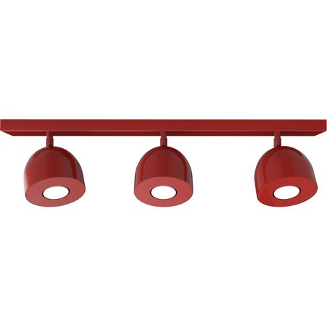 LUMICOM  CAMPANELLA Plafoniera, 3X GU10, max 33W, metallo, rosso lucido, D.12cm (1/2)