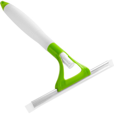 Grattoir de douche, grattoir à vitres, grattoir de douche en silicone avec flacon pulvérisateur, outil de nettoyage ménager, pour miroirs et vitres. (1/5)