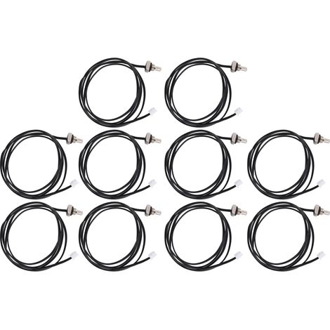 Lot de 10 sondes thermistance NTC 50K, capteur de température à tête hexagonale M8, câble de 1 mètre (1/5)