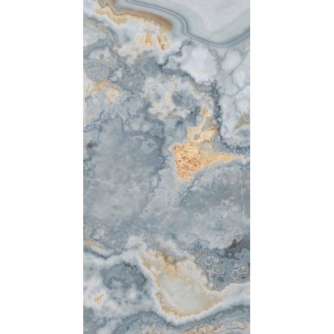 Carrelage sol / mur effet marbre bleu ONYX AGATE BLUE l.60 x L.120 cm Brillant LIMCARO