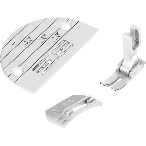 Ensemble de 3 pièces pour machine à coudre professionnelle : Plaque à aiguille, pied-de-biche et accessoires (1/5)