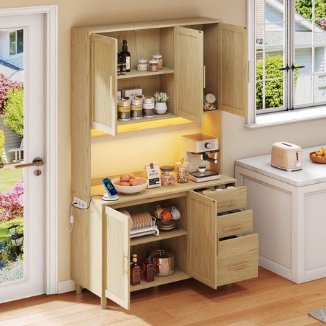 Buffet (183 cm) con LED Controllabile da App, 2 USB, 2 Prese, 3 Cassetti (1/5)