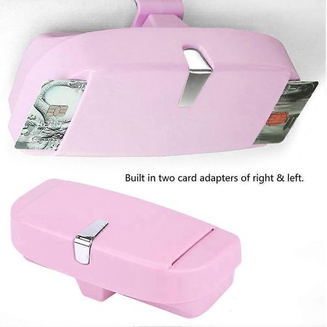 Étui de rangement polyvalent pour lunettes de soleil de voiture, étui à clip, boîte de rangement, universel (rose)
