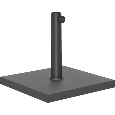 Base per Ombrellone Quadrata da 14.5 kg con Manovella, in HDPE e Cemento, 44x44x30 cm, Nero