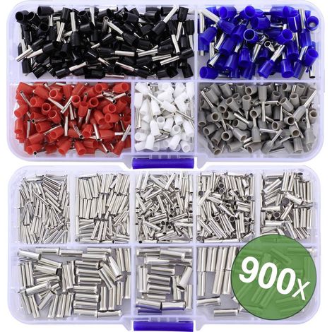 Quadrios 24C532 Assortimento Capicorda 0.5 mm², 0.75 mm², 1 mm², 1.5 mm², 2.5 mm², 4.0 mm², 6.0 mm² 900 pz.