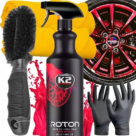 Líquido deshierrizante K2 Roton PRO 1L + cepillo para lavar y limpiar llantas (1/5)