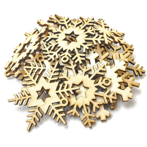 16 hölzerne Weihnachtsbaumkugeln, Schneeballanhänger (1/3)