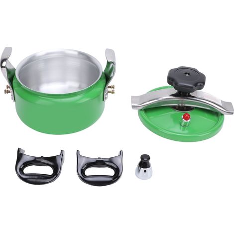 Autocuiseur à double fond en alliage d'aluminium, grande capacité, facile à ouvrir et à fermer, pour cuisinière à gaz, vert, 2 L (1/5)