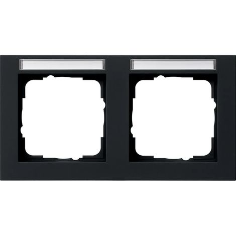 Gira Abdeckrahmen 2f waager. BSF Gira E2 Schwarz m [109209], 1092 09