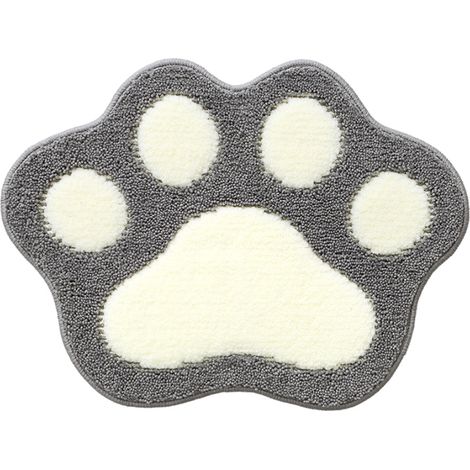 Alfombrilla de baño antideslizante con forma de pata, fabricada en microfibra suave y absorbente, gruesa y mullida, lavable a máquina.