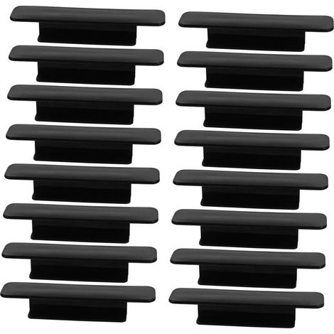 16 Pièces Poignées Adhésives Noires pour Meubles Lot Perçage Installation Facile Forte Adhérence pour Portes Coulissantes Armoires et Surfaces Variées (1/5)
