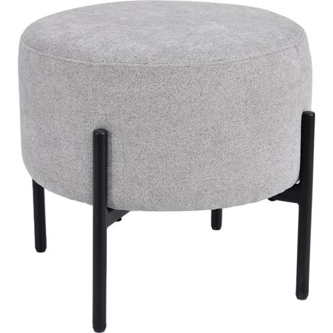 POUF MOD. OTTOMAN DIAM. CM 44 H.41.5 IN TESSUTO GRIGIO