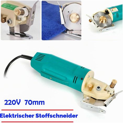 220V 170W Coupe-tissu électrique coupe rotative Machine de découpe de tissu à main ciseaux électriques pour vêtements chaussures chapeaux récolte, Taille de la lame: 70mm (1/5)