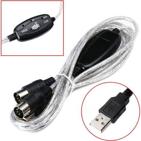 TrAdE Shop Traesio - Cavo Usb Interfaccia Midi Adattatore In Out Pc Audio Tastiera/expander - (1/5)