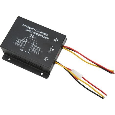 Convertisseur 24V à 12V, Protection contre les courts-circuits, réducteur de tension environnemental professionnel pour voiture, 20a (1/5)