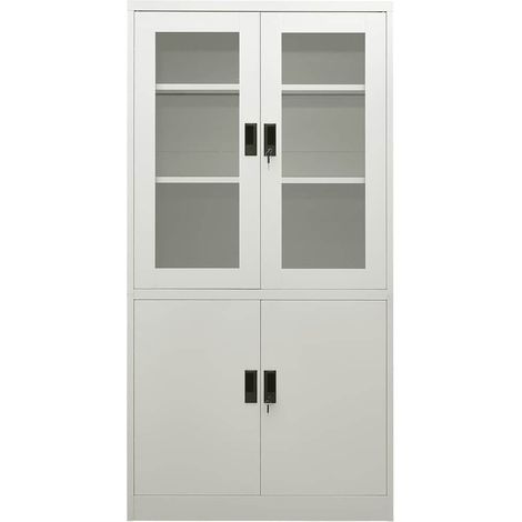 Armadio per Ufficio Grigio Chiaro 90x40x180 cm in Acciaio DAS630171 (1/5)