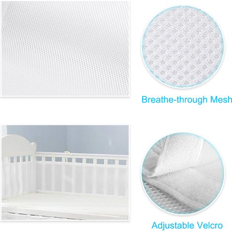 Set mit 2 atmungsaktiven Babybett-Nestchen aus Netzgewebe, Antikollisionsschutz (1/5)