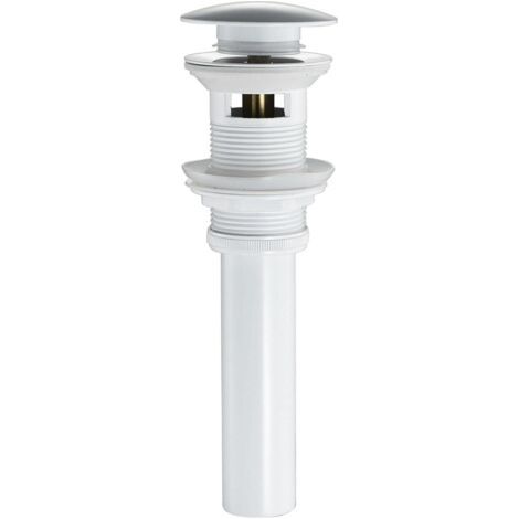 Blanc Pop-up Bonde de Lavabo avec Trop Plein Clic-clac Bonde de Vidage Lavabo Laiton Bonde D'écoulement pour Evier ou Lavabo Ecoulement de Lavabo (1/5)