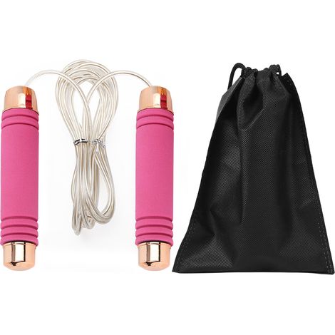 Corde à Sauter en Acier pour Fitness - Résistance 400g - Enfants et Adultes - Rose Rouge (1/5)