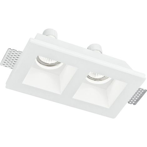 "Faretto ad incasso GHOST in gesso bianco verniciabile con due punti luce" (1/2)
