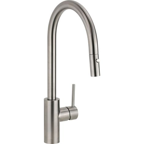Mitigeur d'évier de cuisine en acier AISI 316L avec douchette extractible à 2 jets Arqea Helix PLM651.30  Acier inoxydable (1/5)