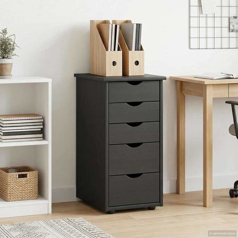 vidaXL  Cabinet  Black 34 x 39 x 61.5 cm Solid Pine Wood