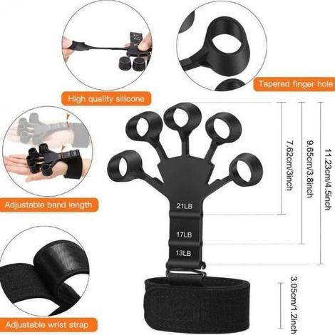 Hand Grip Strengthener,2pcs Entraîneur de Doigts Musculation Renforcement du Grip avec Résistance Réglable avec6Niveaux de (1/4)