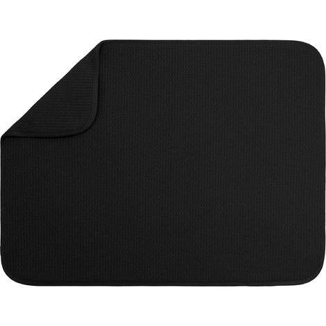 Tapis d'égouttage pour plan de travail cuisine en microfibre très absorbant vaisselle, ustensiles, casseroles et poêles, taille XL, 45,7 x 61 cm, noir - 45.7 cm'Parent'-'45.7 x 61 cm (1/5)