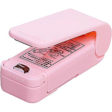 Accessoires de cuisine 1 Machine à sceller portable Mini scelleuse thermique manuelle pour sacs de conservation des aliments en plastique, sacs frais pour collations (rose) (1/5)