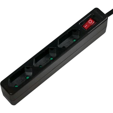 LogiLink LPS230B Multipresa con interruttore 3 scomparti Nero CEE 7/17 1 pz.