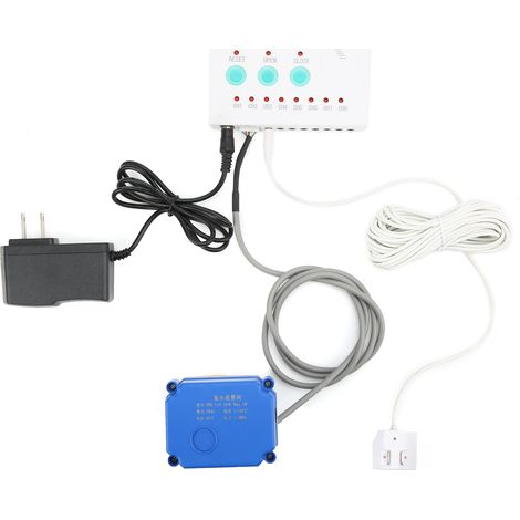 Wasserleckmelder mit akustischem Alarm und DN25-Absperrventil – Überlaufschutz, 100–240 V, US-Stecker