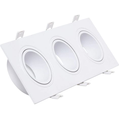 Downlight Ring 3xGU10 Polycarbonat Rechteckig Weiß