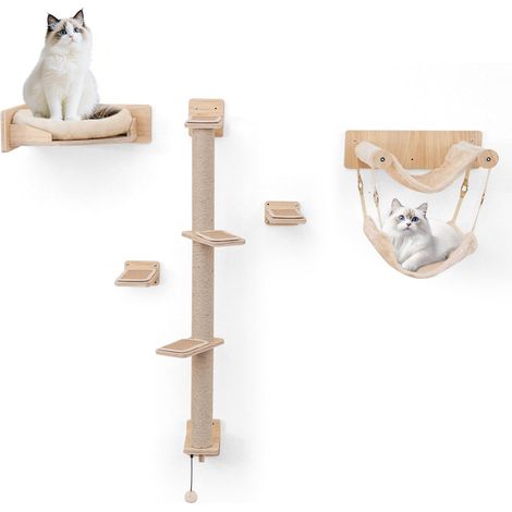 Wall mounted cat furniture set with hammocks bed (1/5)