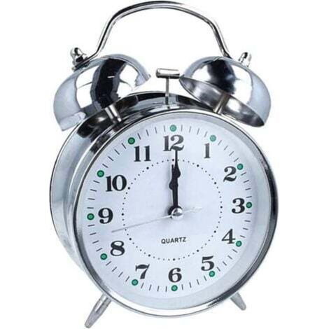Alarm clock with bell, bedside alarm clock with double bell, classic alarm clock, clock