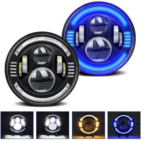 Phares LED 7 pouces pour voitures et motos avec feux de jour/clignotants/feux de croisement/feux de route, phares ronds 7 pouces