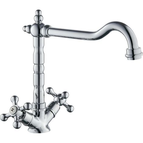 Rubinetto monoforo ottone cucina england two cromato erogazione orientabile confezione 1 (1/5)