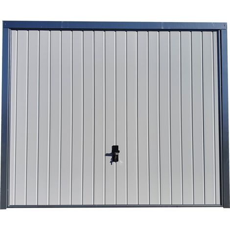 Spadone – Porte de garage basculante blanche 250 x 200 cm – Panneaux sandwich acier pré-laqué – Isolation thermique 20 mm – Manuelle avec serrure 2 points