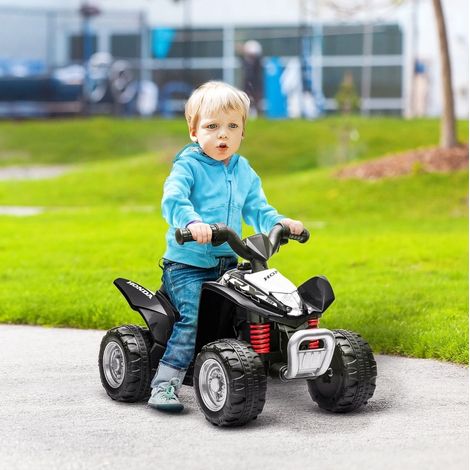 Quad électrique enfant 2,8 km/h avec phare LED, klaxon et pédale, siège confortable, 1,5 à 3 ans, noir, sécurité et plaisir de conduite  CHICFURN (1/5)