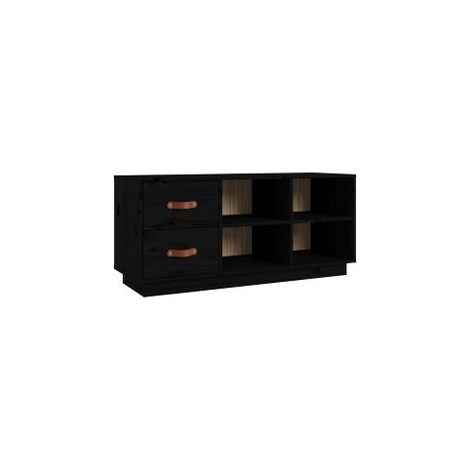 Banc à chaussures Noir 100x34x45 Bois de pin massif (1/5)