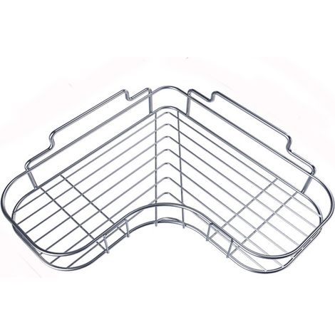 Estante de acero inoxidable para cocina y baño, sin necesidad de perforar, soporte triangular para inodoro en la esquina, escurridor con almacenamiento (1/4)
