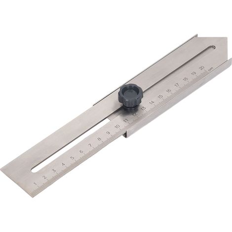 Règle à trait coulissant 0-200mm en acier inoxydable outil de traçage et marquage pour menuiserie (1/5)