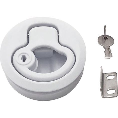 Marine nylon floor clips with or without keys - hardware for motorhomes and yachts - white with key - nylon (1/3)