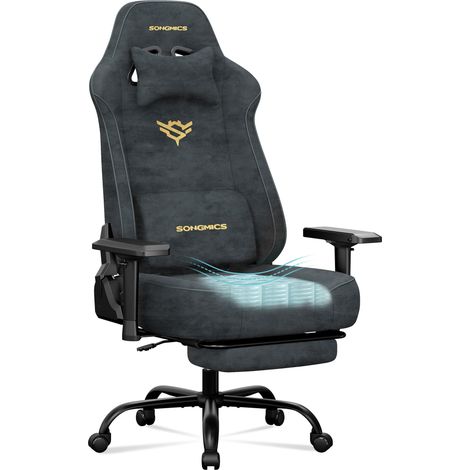 Chaise Gamer, Fauteuil Ergonomique en Tissu Suédé, Charge 200 kg (1/5)